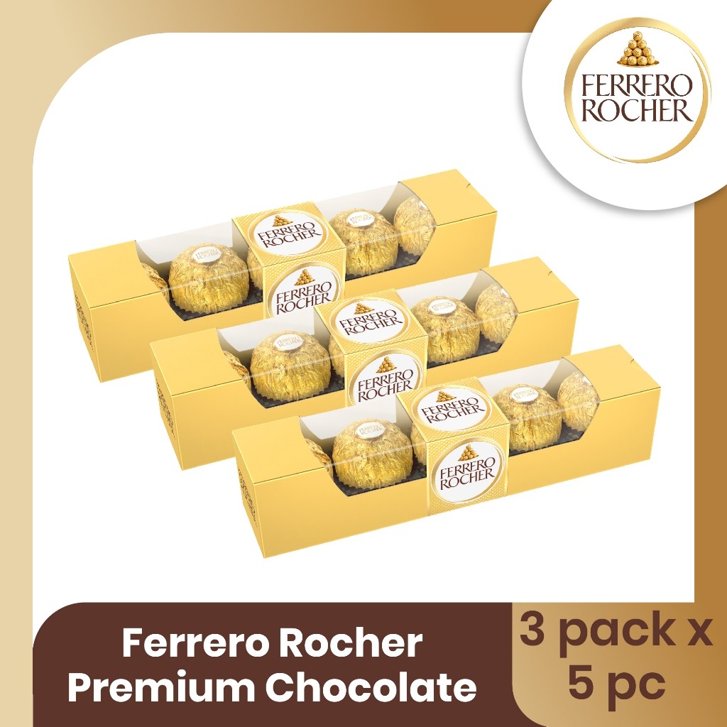 

New Ferrero Rocher Premium Chocolate Isi 5pcs - TRIPLEPACKPremium