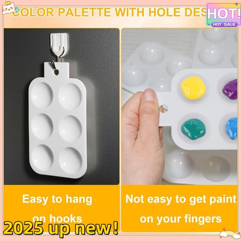 

Classy-Paint Tray White Plastic Paint Tray With Hanging Holes 6 Rectangular Watercolor Palettes DIY Crafts