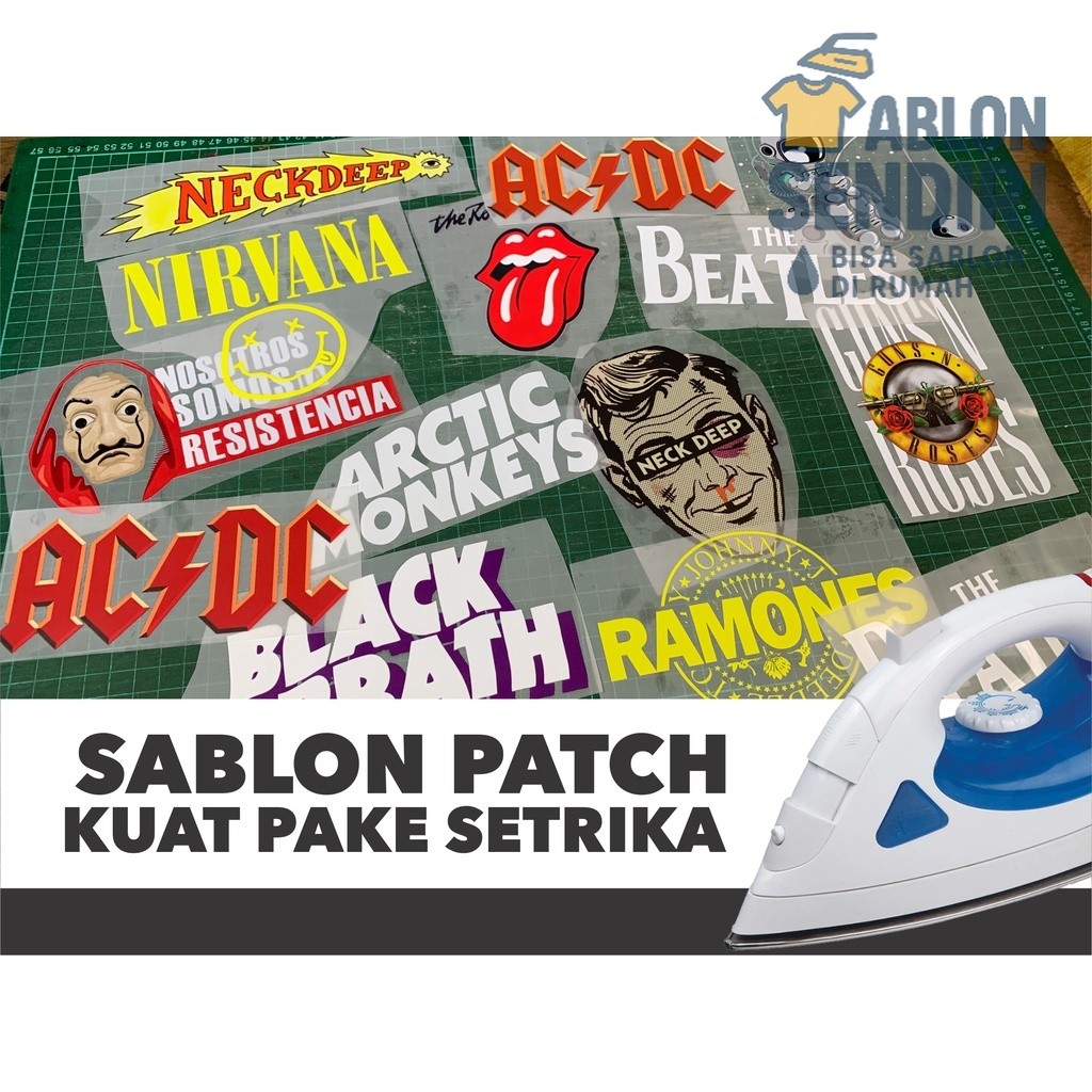 PATCH STIKER SABLON BAJU Logo BAND Setrika | cetak DTF Sablon iron patch setrika | LOGO BAND ROCK ME