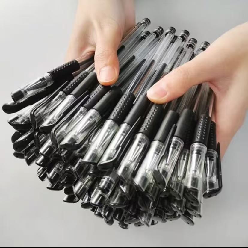 

100pcs Pulpen Tinta Hitam 0.5mm / Pena Gel Penulisan Halus / Gel Pen Murah / Bulpen Kapasitas Tinta 10000 Perlengkapan Sekolah Alat Tulis