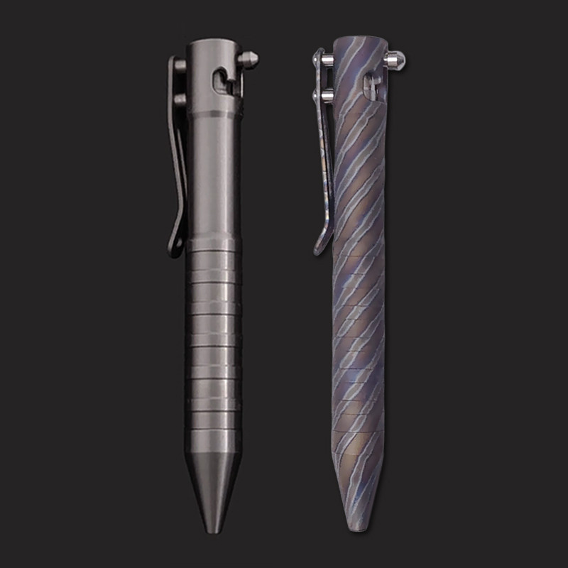 

High Quality Titanium Alloy Tactical Pen Creative Bolt Action Self Defense Ballpoint Pen for Student Office School Stationery