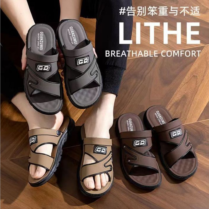 Nastya #053【Free Box】Sandal Pria Anti Air Sandal Pria Kekinian