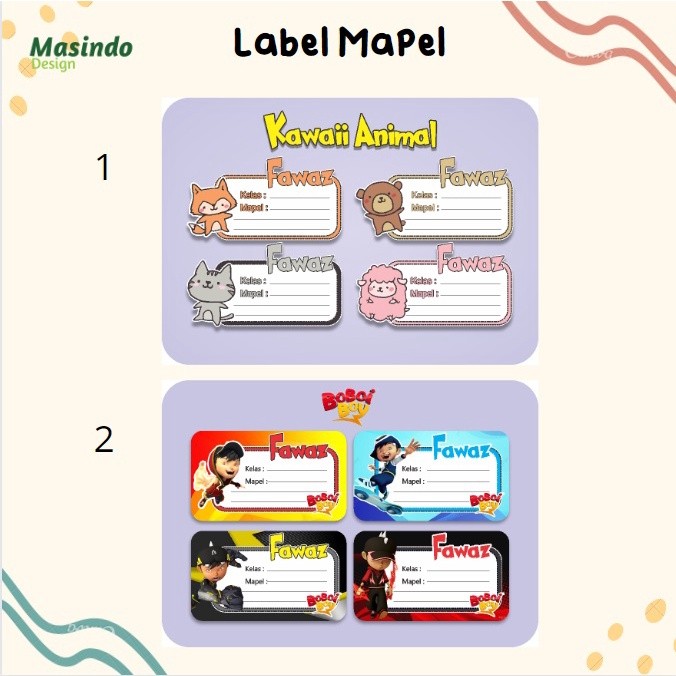 

isi 20pcs Stiker Label mata pelajaran Sekolah