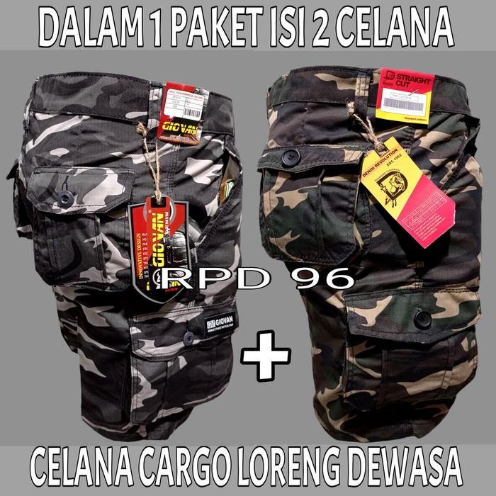 CELANA CARGO LORENG PENDEK / BELI 1 GRATIS 1 / LORENG TNI / LORENG ARMY Shorts Pria Katun celanapend