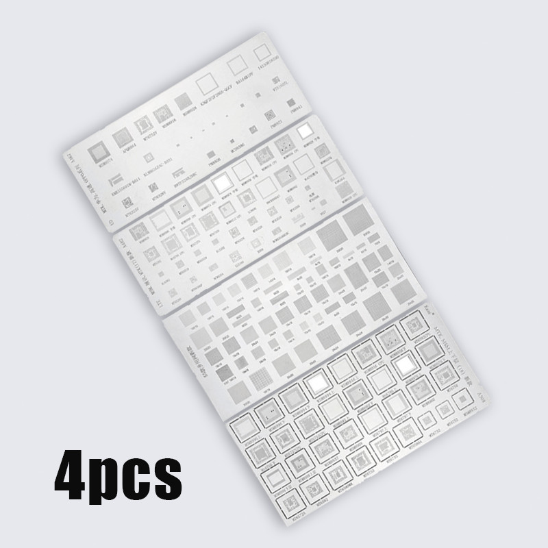 4Pcs Cetakan Universal IC Plat Amaoe BGA Stencil Plat BGA Universal