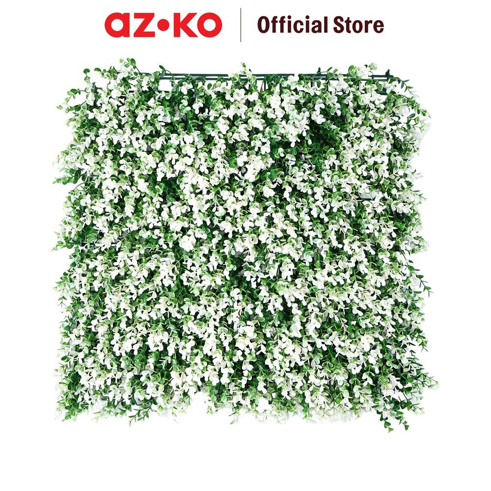 AZKO Forhom 50X50 cm Rumput Artifisial Dinding Buxus - Hijau/Putih Tumbuhan Buatan Artificial Wall G
