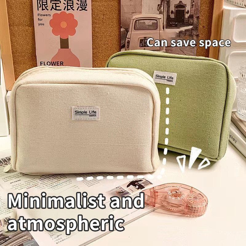 

1PC StationeryBag Pencil Case Large Capacity Pencil Case Handheld Pencil Case Stationery Box Cosmetics Portable Gifts Suitable F