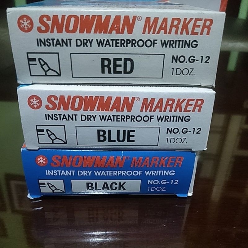 

PROMO CUCI GUDANG SPIDOL WATERPROOF SNOWMAN 1pack | Spidol Permanent 12pcs