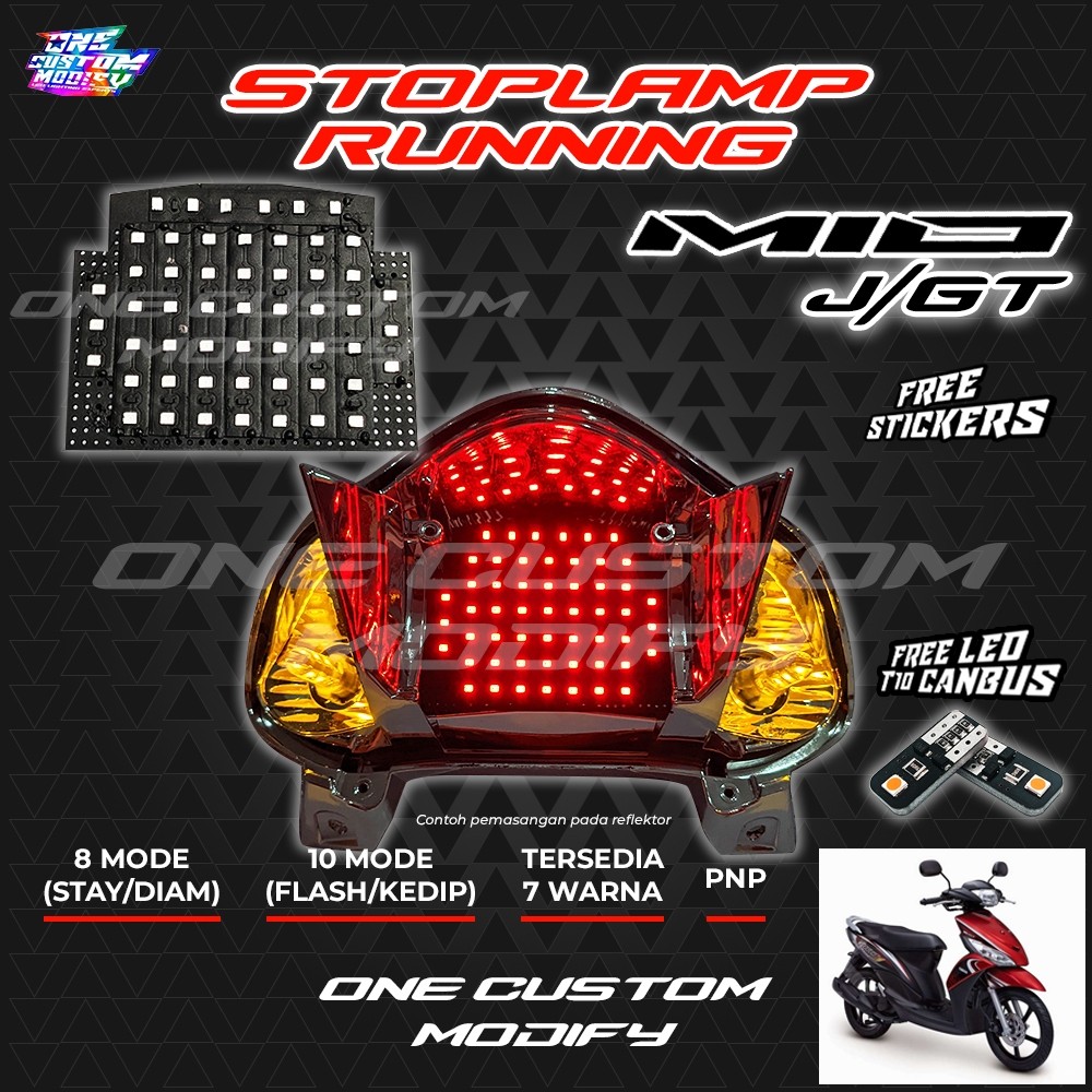 STOPLAMP RUNNING MIO J GT LAMPU REM LED BELAKANG VARIASI MOTOR ONE CUSTOM MODIFY