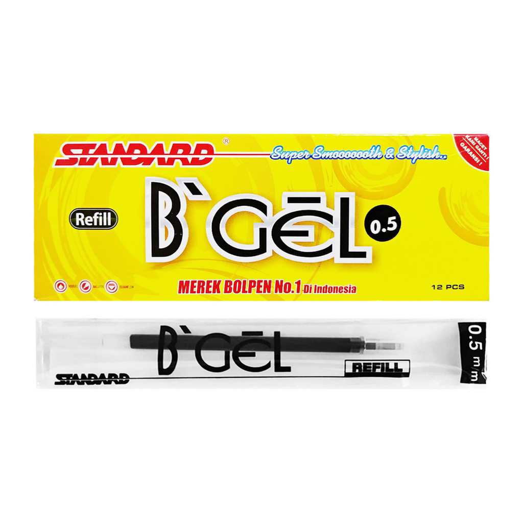 

Reffil Isi Bolpen Ballpoint Standard B-Gel 0.5mm Hitam 1 PCS Reffil Bolpen