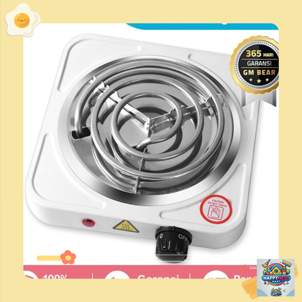 Kompor Listrik Mini 1000W Portable Electric Stove Hotplate Low Watt Alat Masak Hemat