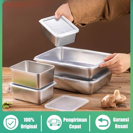 【COD】Zebra Nampan Persegi Baking Tray Baki Stainless Steel Cocok Untuk Oven Microwave Dilengkapi Den