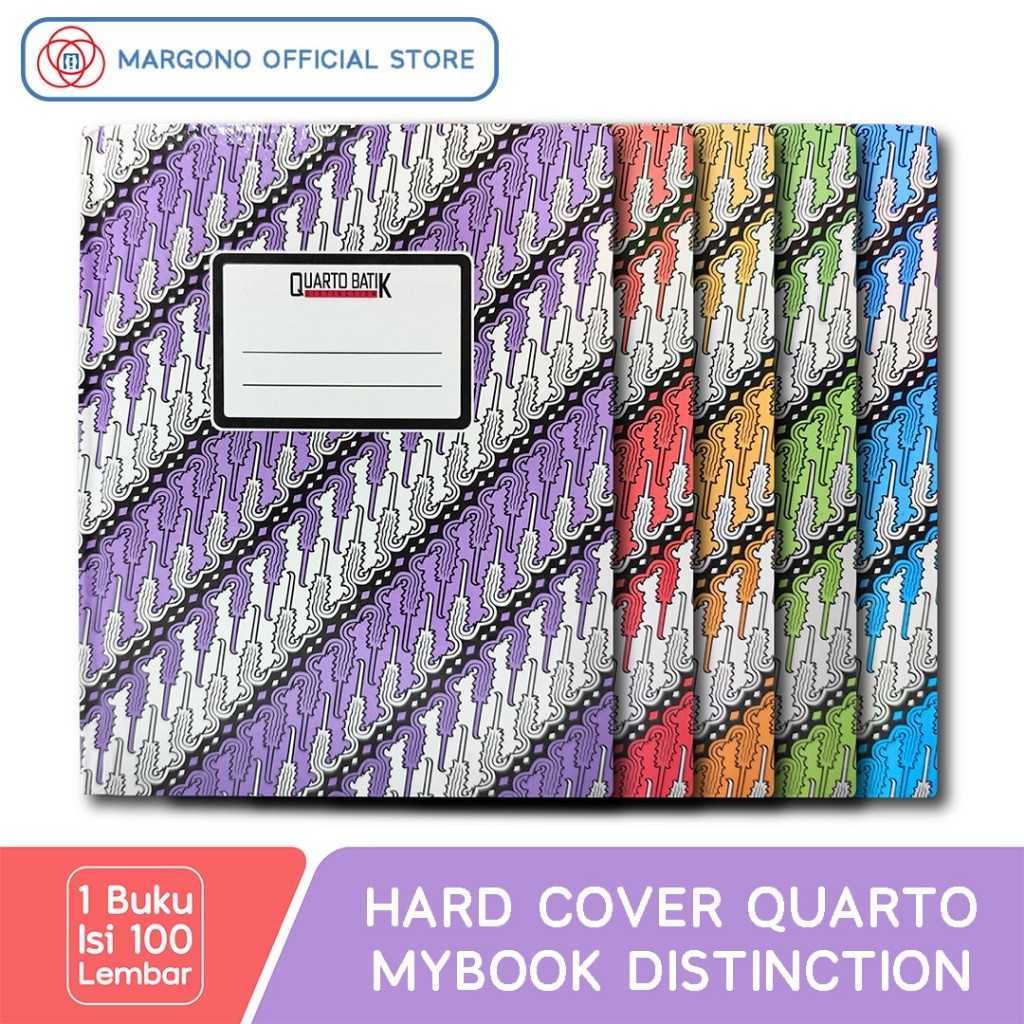 

My Book Distinction Buku Hard Cover Kuarto / Quarto Batik Warna Warni [15x20cm]- 100 / 200 Lembar