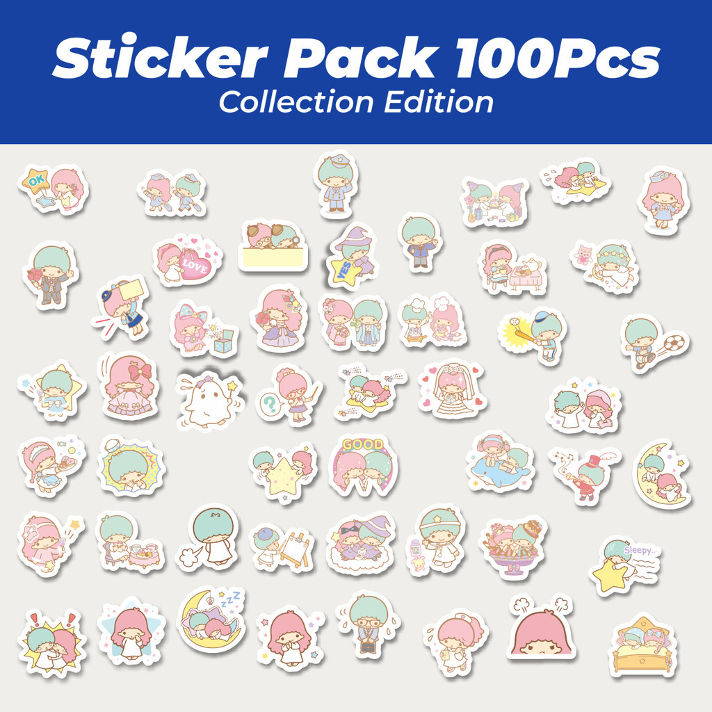 

Hot Stiker Kartun Twin star Versi 1 Lucu Anti Air Stikers Berperekat Waterproof Sticker Decal Buat Motor Helm Buku Journal Koper Casing HP Laptop Botol Minum