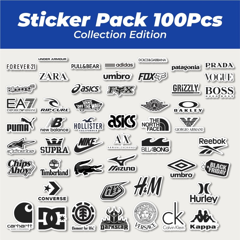 

Hot Stiker Random Logo Brand Black & White Versi 3 Lucu Anti Air Stikers Berperekat Waterproof Sticker Decal Buat Motor Helm Buku Journal Koper Casing HP Laptop Botol Minum