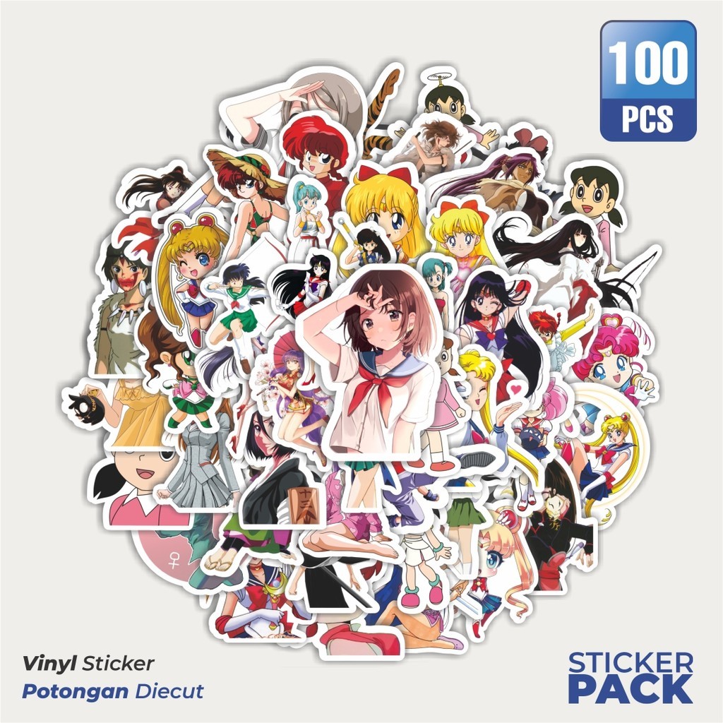 

Stiker Vinyl Stiker Anime Random Waterproof Aesthetic- Untuk Laptop, Motor, dan Helm - Paper Stationery Pack