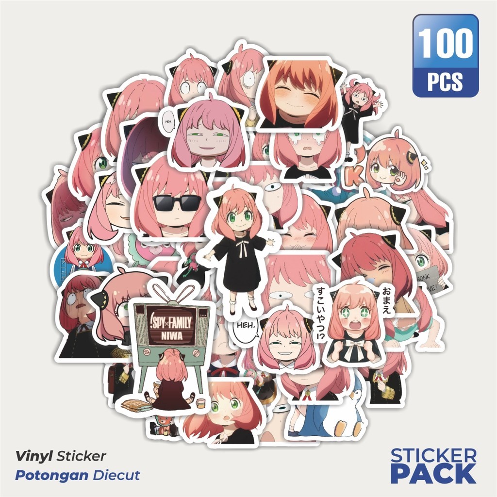 

MURAH 100 PCS Stiker Anime SPY X Family Versi 5 Waterproof Aesthetic- Untuk Laptop, Motor, dan Helm - Paper Stationery Pack