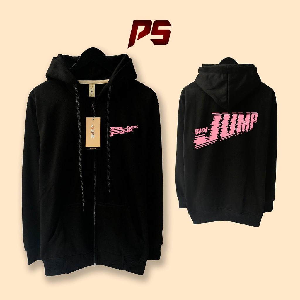 Jaket Hoodie Zipper Jump Blackpink Lisa Jennie Rose Jisoo