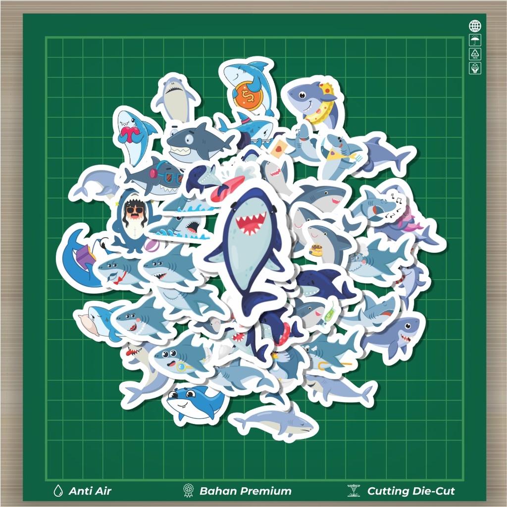 

HOT 50 PCS STIKER Hewan Ikan Hiu Stiker Fashion Cars Decal Dingin Kartu Album Custom Vinyl Anti Air- Sticker Aesthetic Buku Journal Koper Casing HP Tablet Laptop Helm Motor Botol Minum