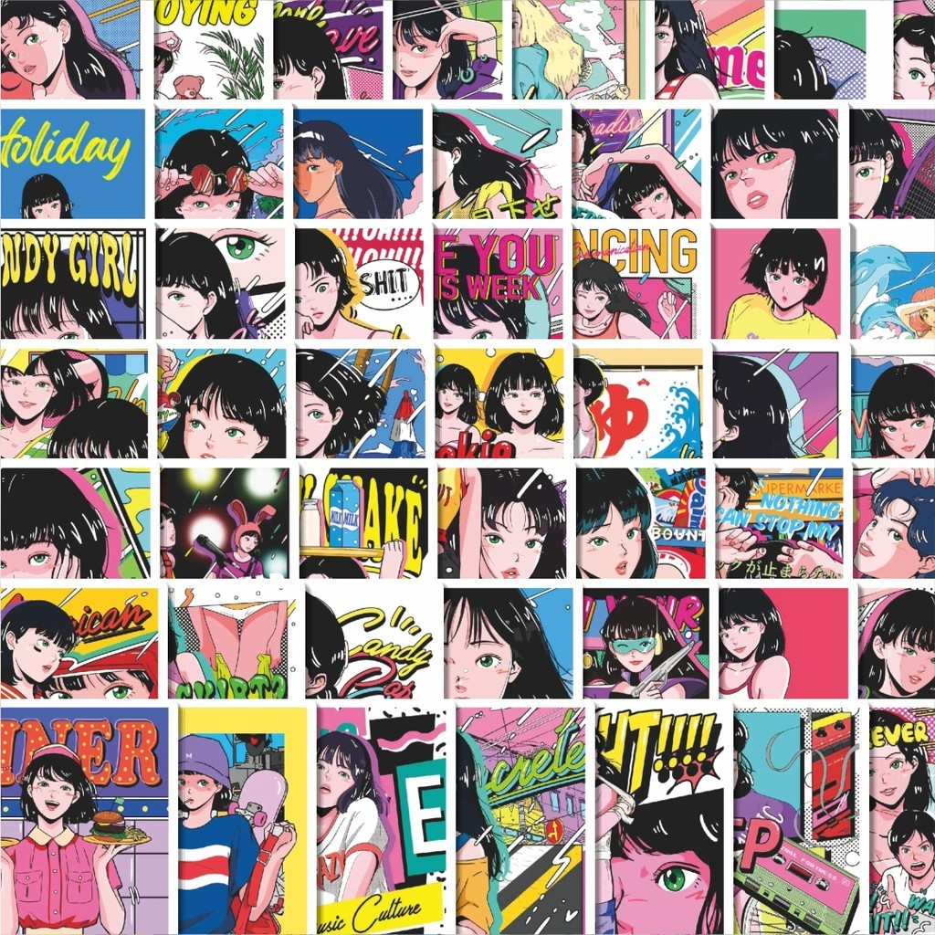

Stiker Cutting Pack Stiker Comic Magazine Girls Isi 100Pcs Series Aesthetic Lucu Keren Untuk Koper Bahan Vynil