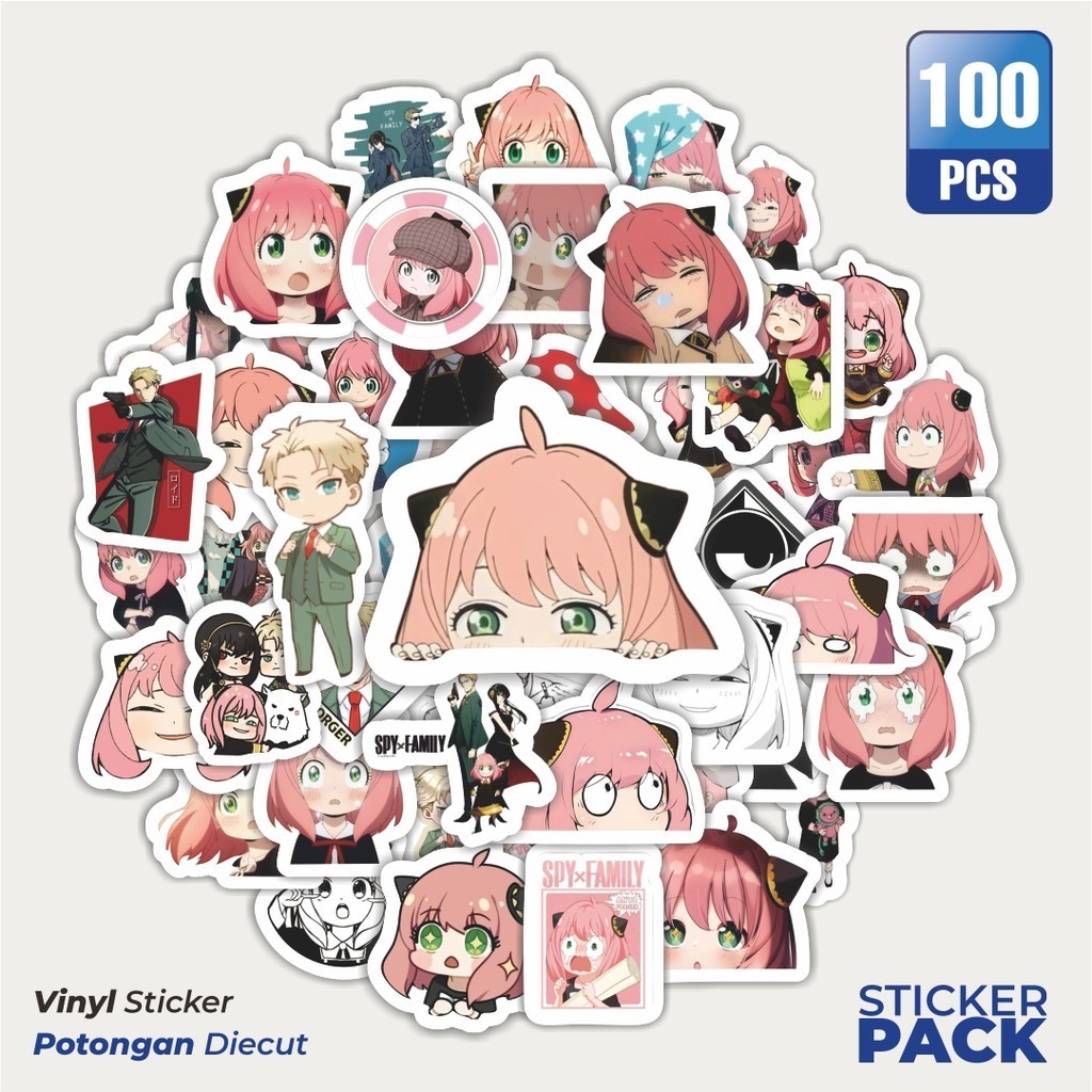

Stiker Vinyl Stiker Anime Spy x Family Waterproof Aesthetic- Untuk Laptop, Motor, dan Helm - Paper Stationery Pack