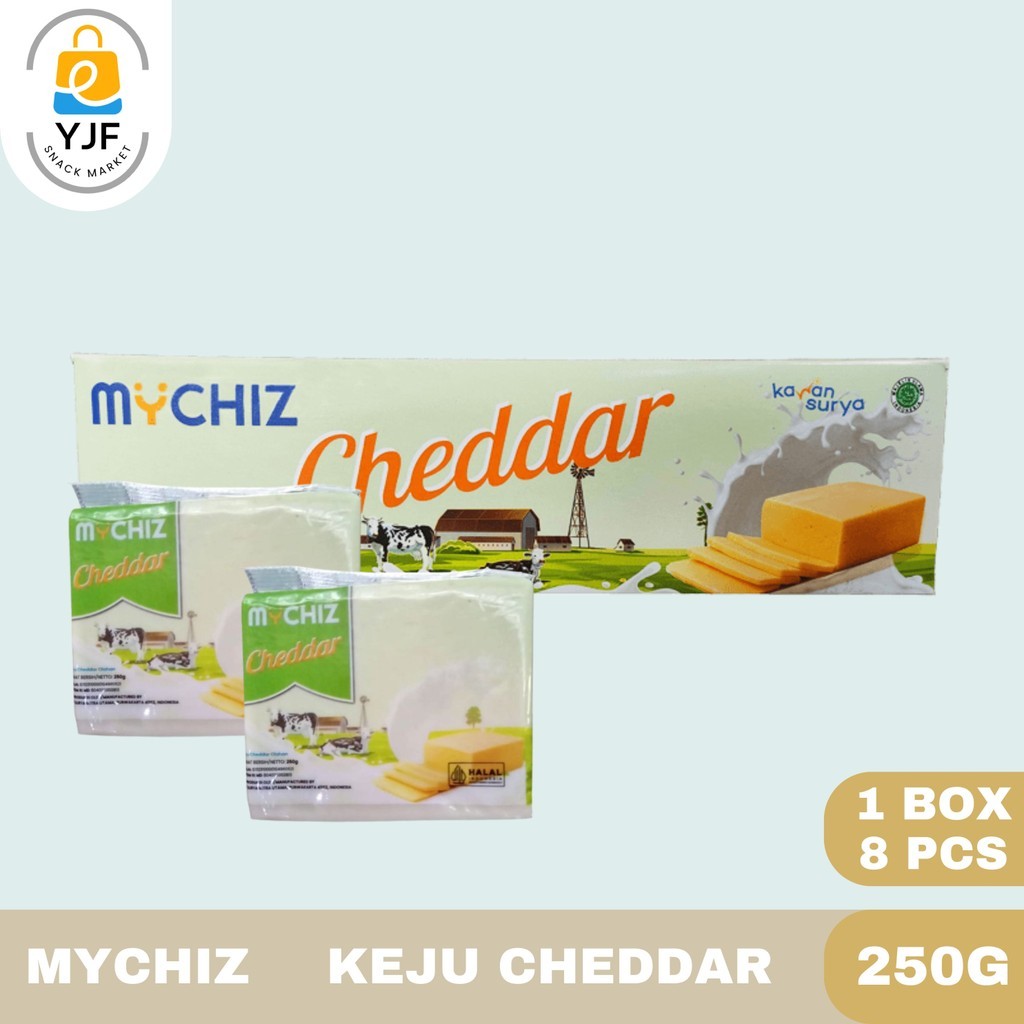 

Mychiz Cheddar Cheese / Keju Cheddar Olahan / Keju Cheddar [ 250g/8 Pcs] 2 KG