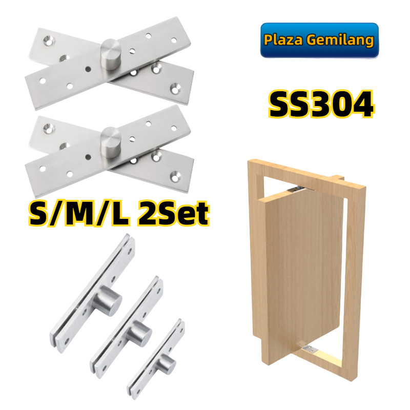 2 Set Engsel Pivot Pintu/ Engsel Pivot Tanam Jendela / Engsel Tanam Putar/Engsel Pivot Stainless/Eng