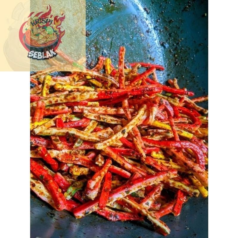 

Seblak krispi kerupuk jaat/beton pedas Bantat daun jeruk isi 100 gram
