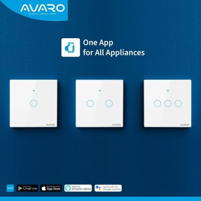 

AVARO Smart Wall Switch Touch Wifi - EU 1 / EU 2 / EU 3 Gang White - 1 GANG Sale
