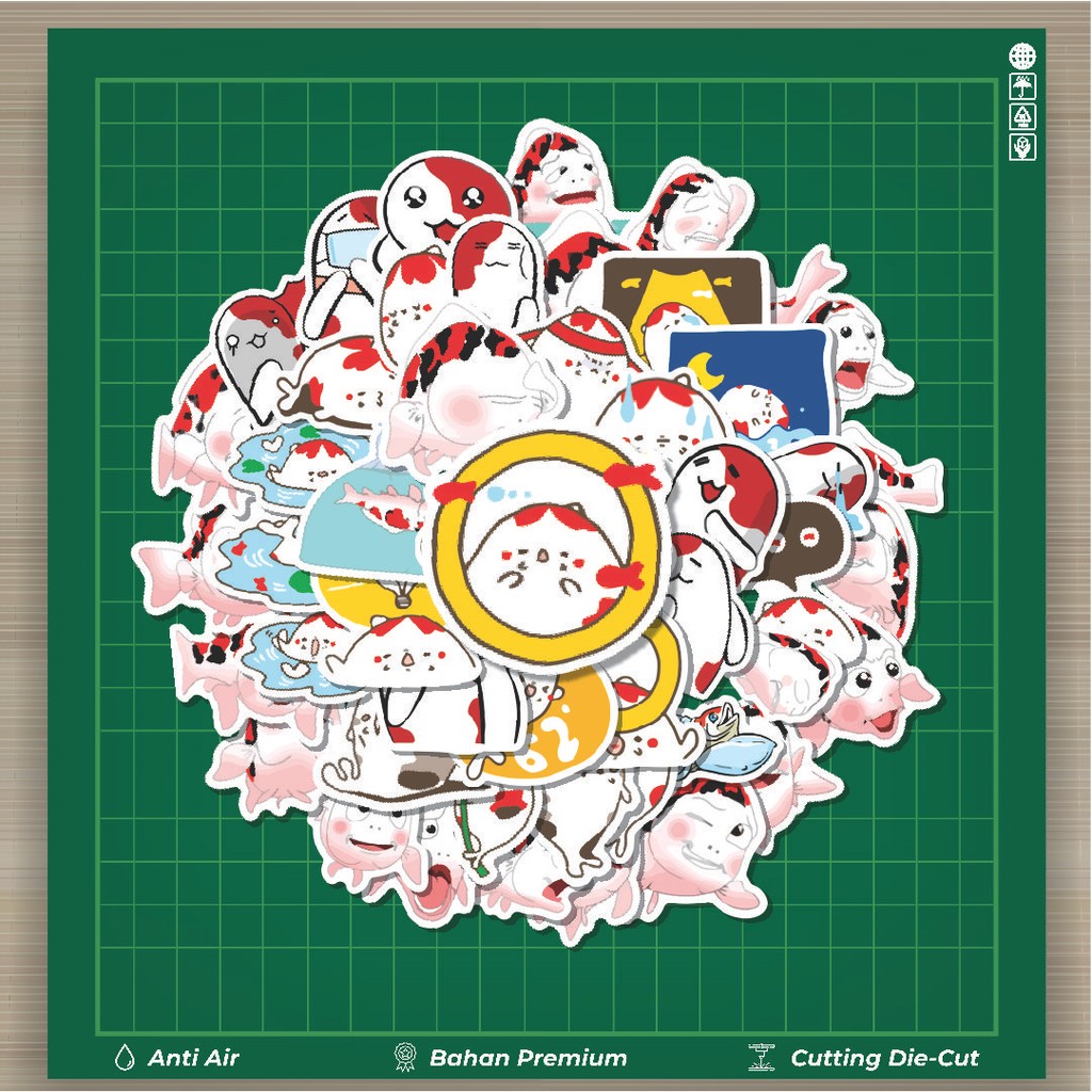 

HOT 50 PCS STIKER Stiker Hewan Ikan Koi Stiker Fashion Cars Decal Dingin Kartu Album Custom Vinyl Anti Air- Sticker Aesthetic Buku Journal Koper Casing HP Tablet Laptop Helm Motor Botol Minum