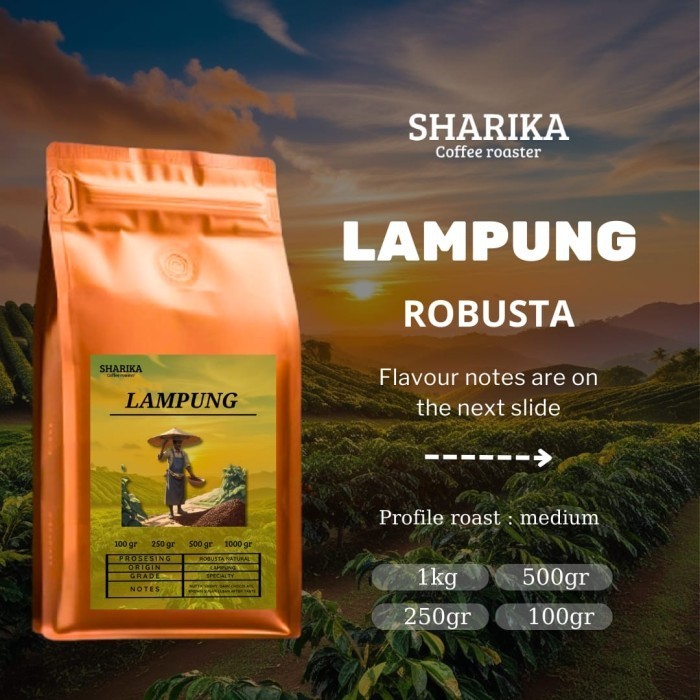 ROASTED BEANS ROBUSTA LAMPUNG 1KG | BIJI KOPI SANGRAI