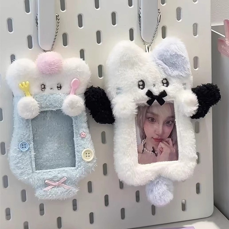 

Kawaii Kpop Photocards Holder Idol Plush Photocard Organizer Photo Card Sleeves Photo Cards Displayer Bag Hanging Keychain 포카홀더
