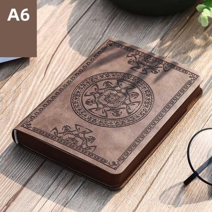 

Buku Saku Catatan Jurnal Notebook Cover Vintage Pattern A6 - Cokelat