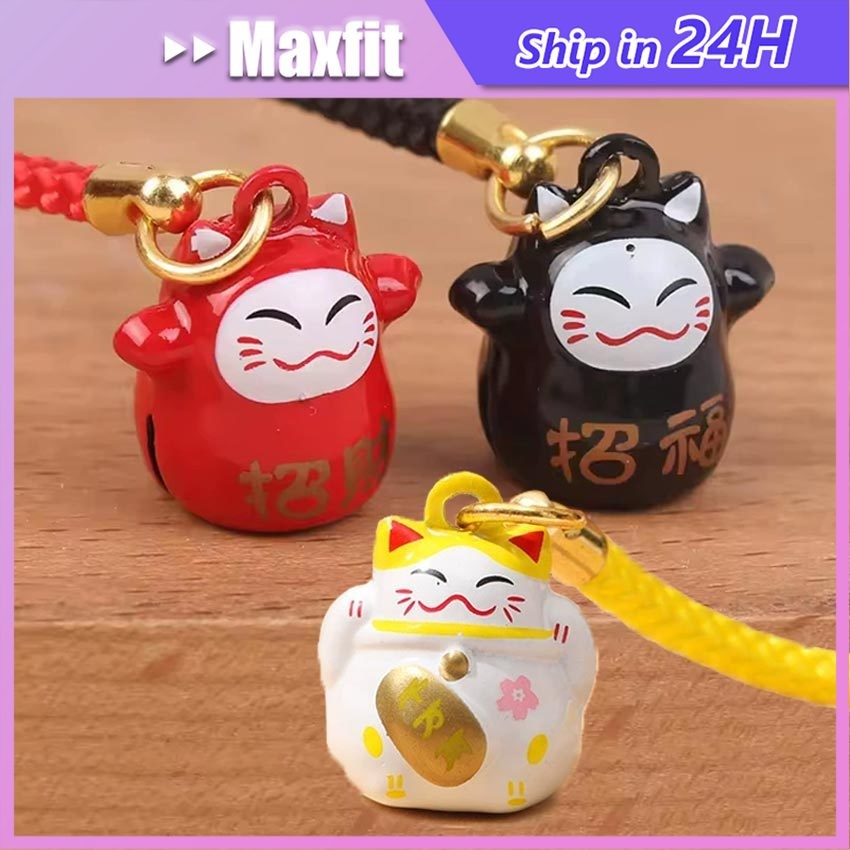 Keychain Lucky Cat - Gantungan Kunci Kucing Maneki Neko Kecil Souvenir Keychain Japan Kucing Hoki Lu