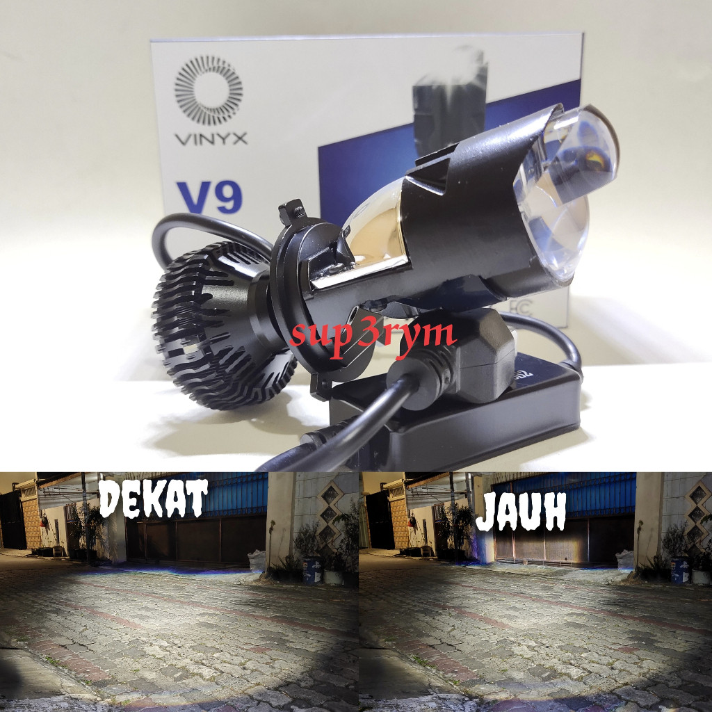 Lampu utama LED Vinyx V9 mini projector H4 cut off Biled mini