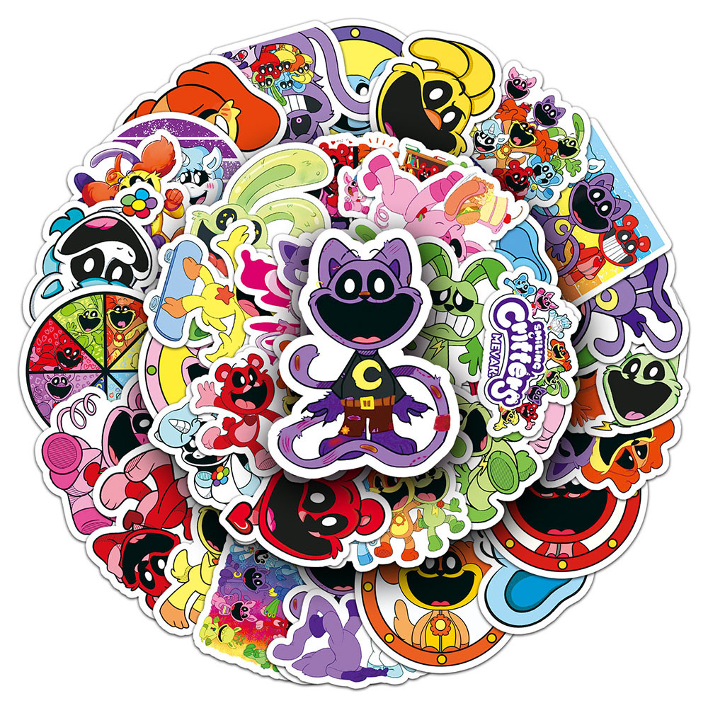 

10/30/50PCS Horror Game Smiling Critters Stickers Waterproof Graffiti Suitcase Scrapbooking Laptop Stationery Kids Sticker Toy
