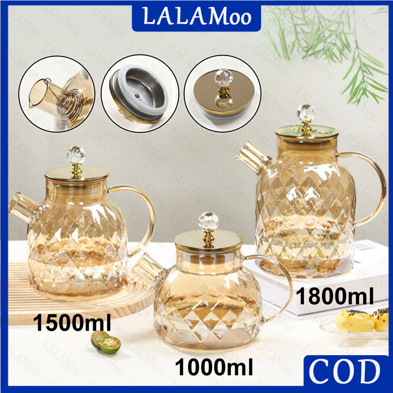 Ceret Kaca Teko Dispenser Air Minum Ceret Borosilikat / Ceret Kaca Yang Dapat Dimasak / Ceret Tahan 