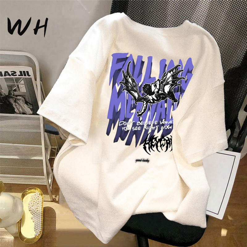 WH Kaos lengan pendek terbaru/Kaos kasual pria/Kaos kasual wanita/Baju longgar/Kebutuhan sehari-hari