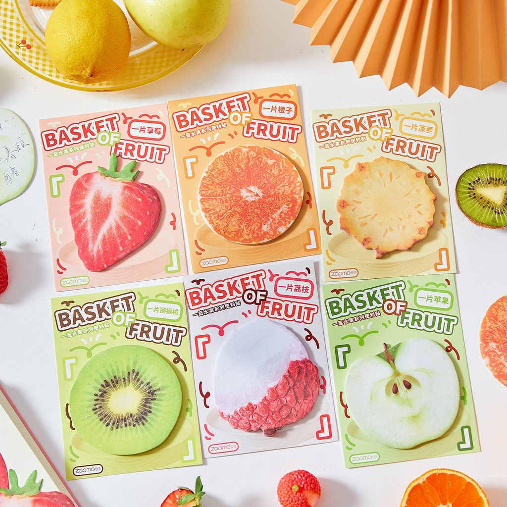

30 Pcs Cute Sticky Notes Kawaii Fruits Sticky Notes Mini Notes Fruit Shape Markers Flags Self-Stick Memo Pads For School Home