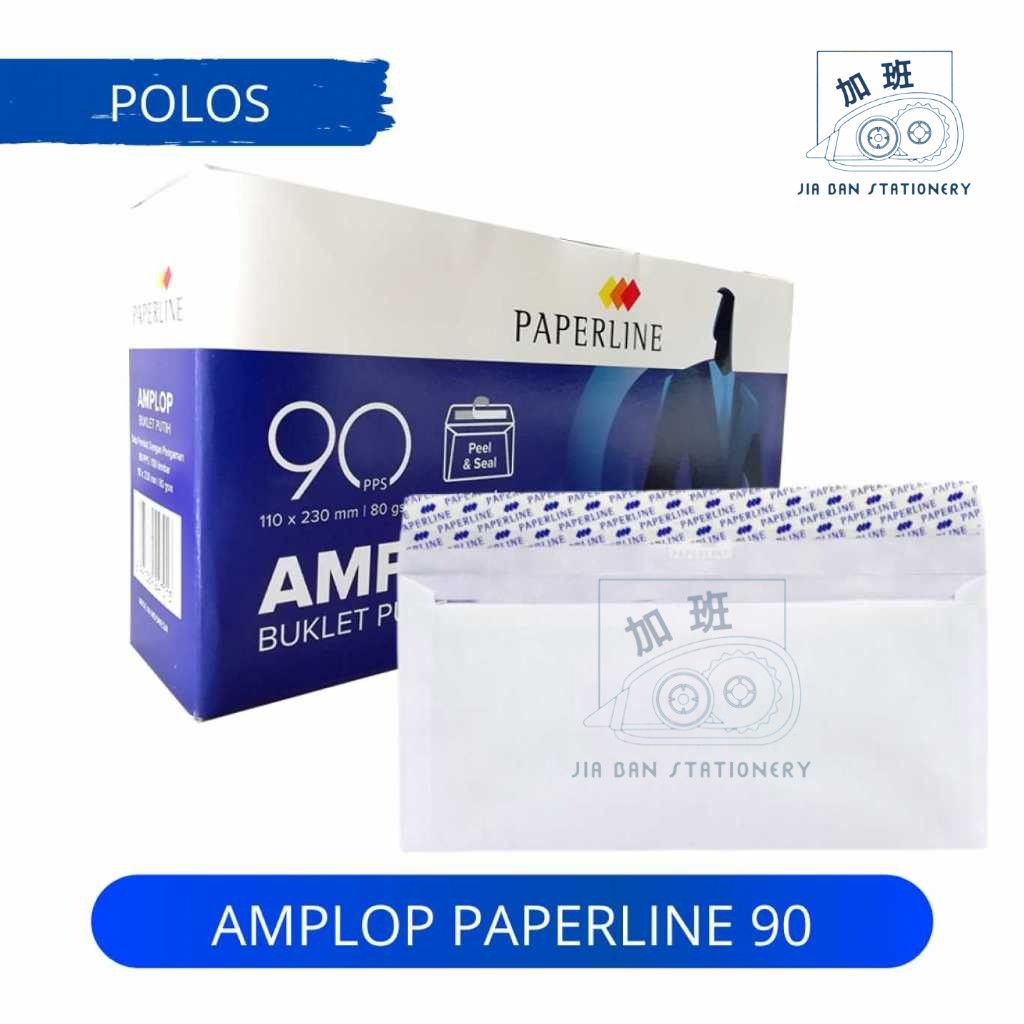 

Paperline Amplop 90 PPS Polos 110 x 230 mm 80 GSM White Develope Plain 100 Lembar | JBS