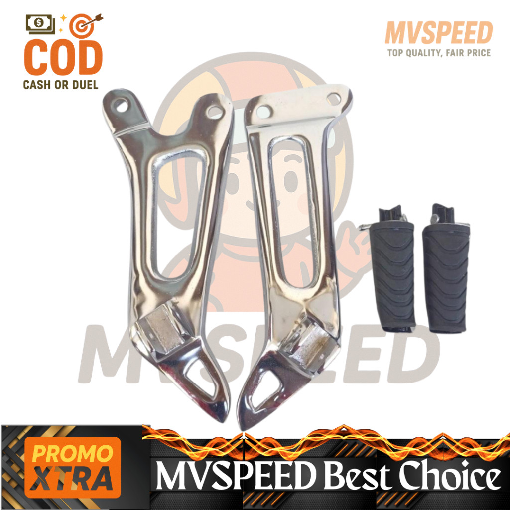 Postep Rx King Footstep Rx King Belakang Silver Chrome Satu Set