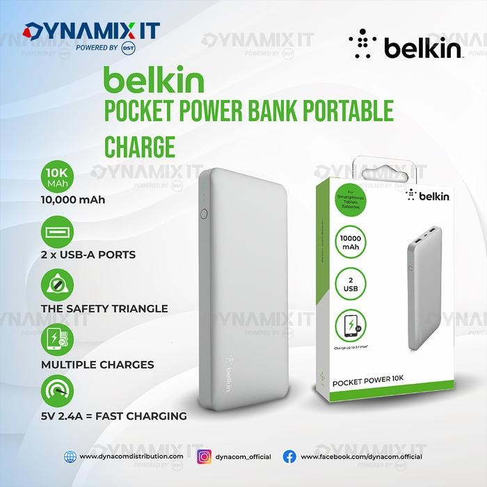 Belkin Pocket Power 10K Powerbank 10.000mAH - Silver