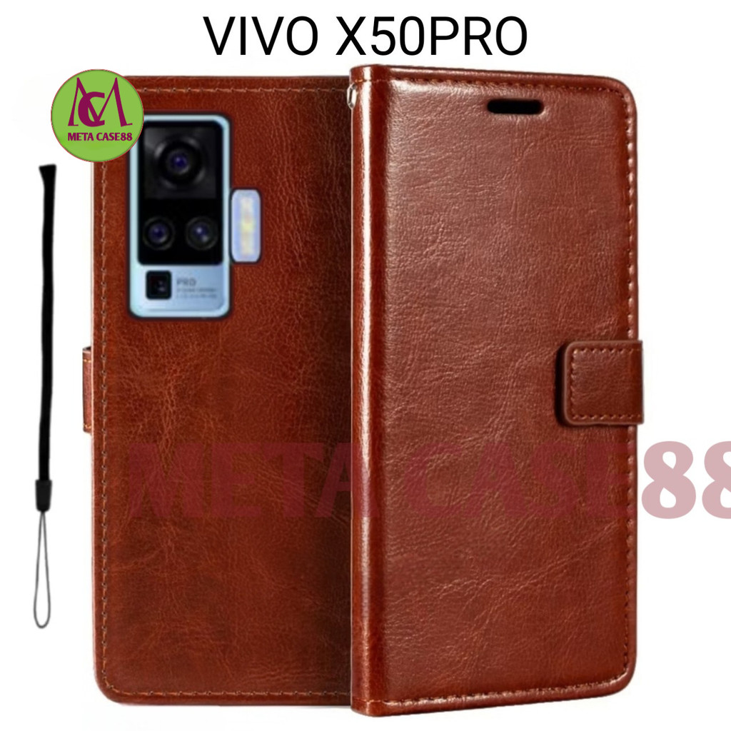 CASE FLIP COVER VIVO X50 PRO 1940 SARUNG HP DOMPET KULIT