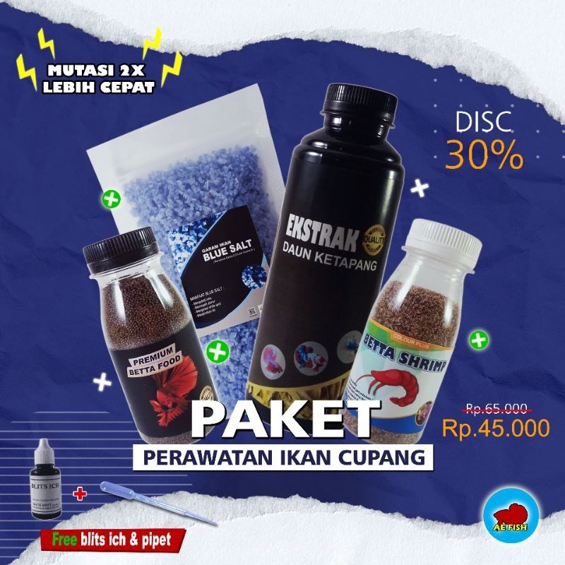 Paket lengkap Ikan Cupang Untuk Pertumbuhan dan Mutasi Warna