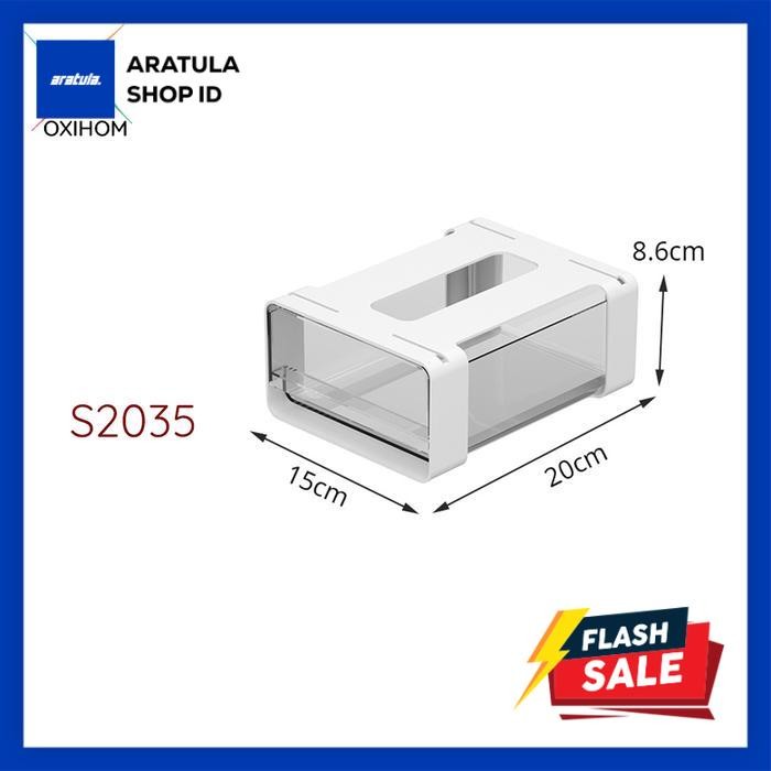 

Oxihom Laci Tempel Bawah Meja Laci Akrilik Laci Plastik Laci Meja Kotak Penyimpanan Acrylic - S2035D Putih Transparan