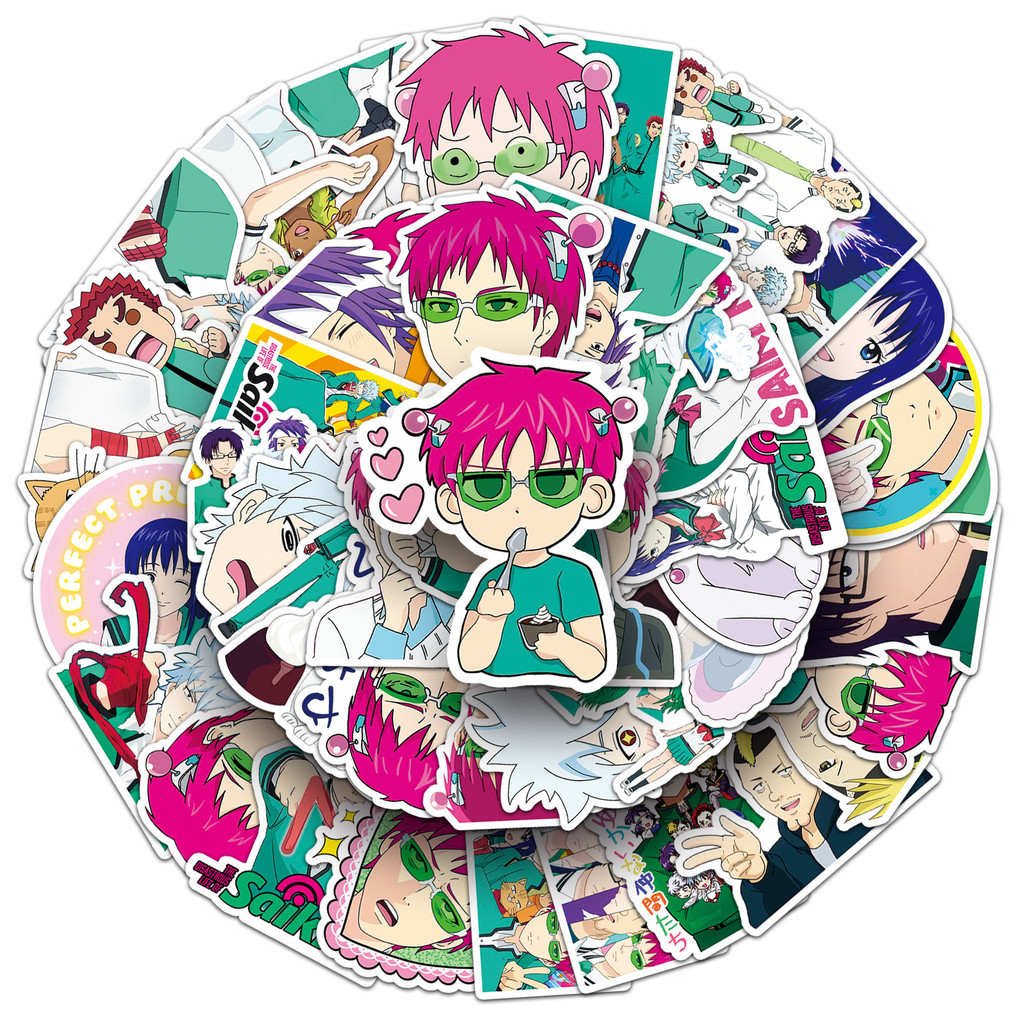 

10/30/50PCS Saiki Kusuo Stickers Cartoon Graffiti Puperpowers Animation Decals Luggage Laptop Phone Guitar Skateboard Decoration