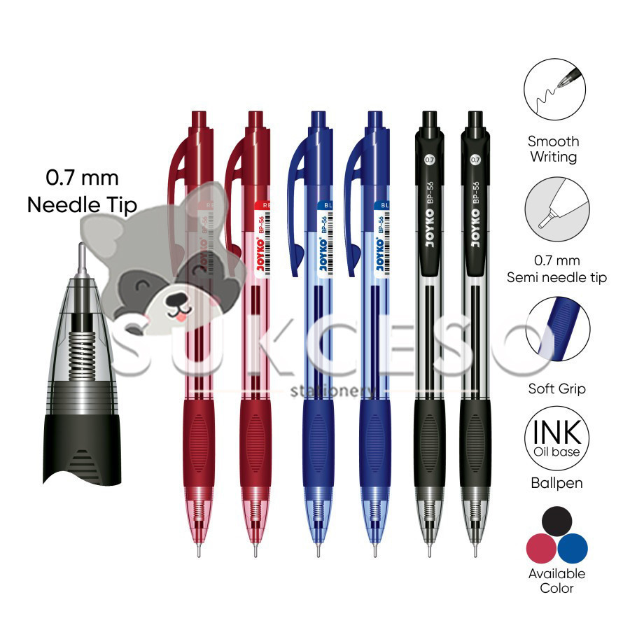 

Joyko Ballpen BP-56 Pulpen Cetek Pena Retractacble 0.7 mm SATUAN