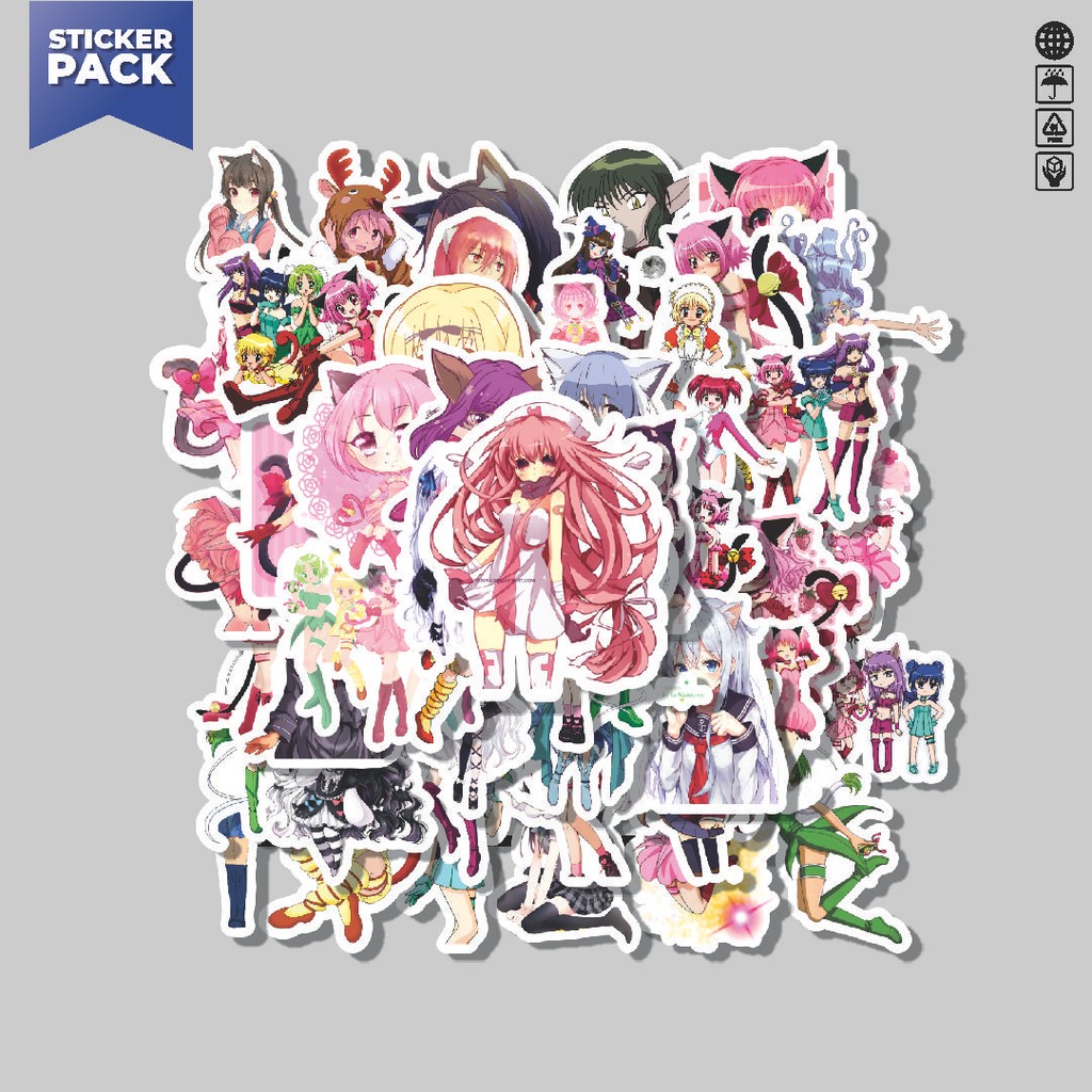 

[100PCS]Stiker Pack Stiker Manga Tokyo Mew Mew Aesthetic Vinyl Anti Air Dekorasi Sticker Laptop Buku Journal Koper Helm Casing HP Gitar Helm Skateboard