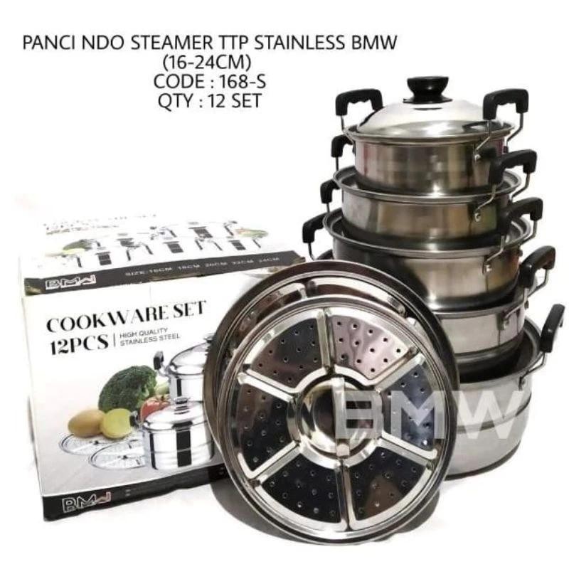 Panci set 5 pcs steamer stainles steel best Quality