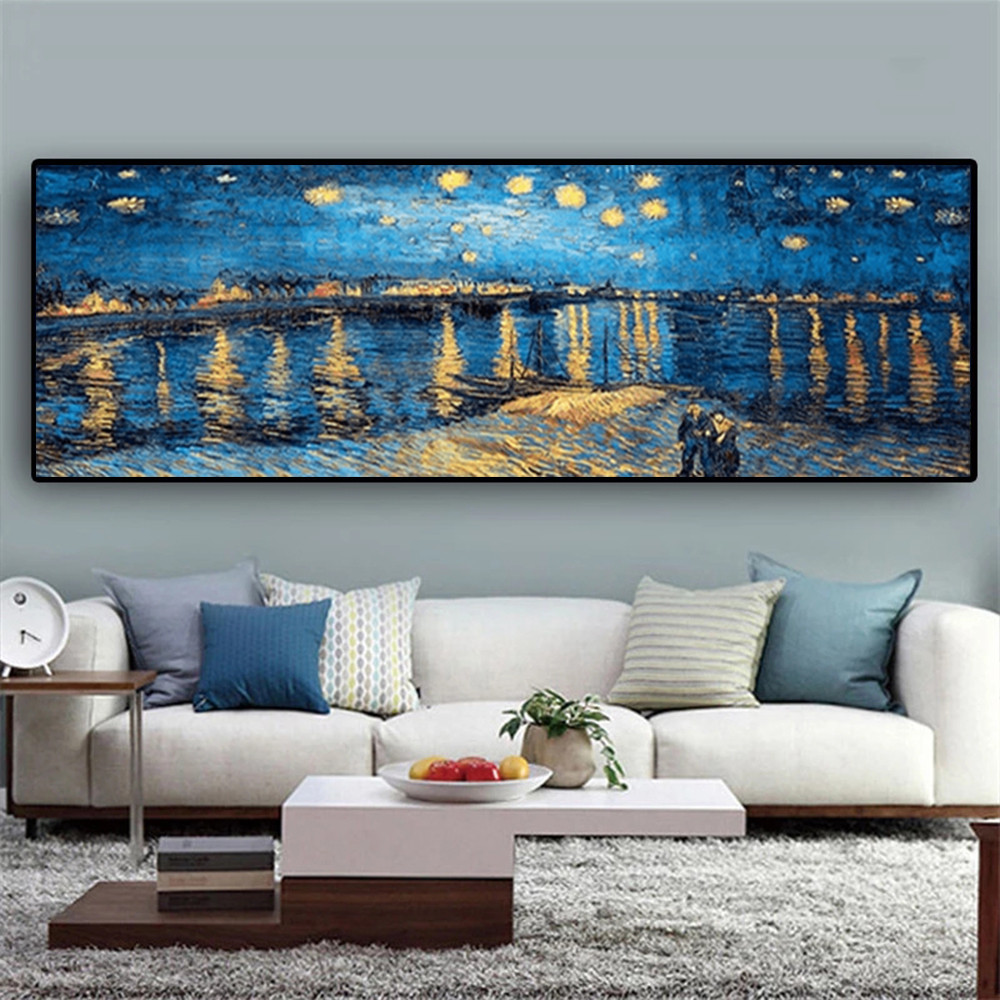 

Famous Painting Starry Night By Van Gogh Poster Prints Natural Landscape Canvas Painting Wall Art For Living Room Home Decor